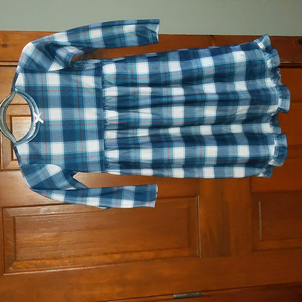 Blue Plaid Nightgown Girl 8